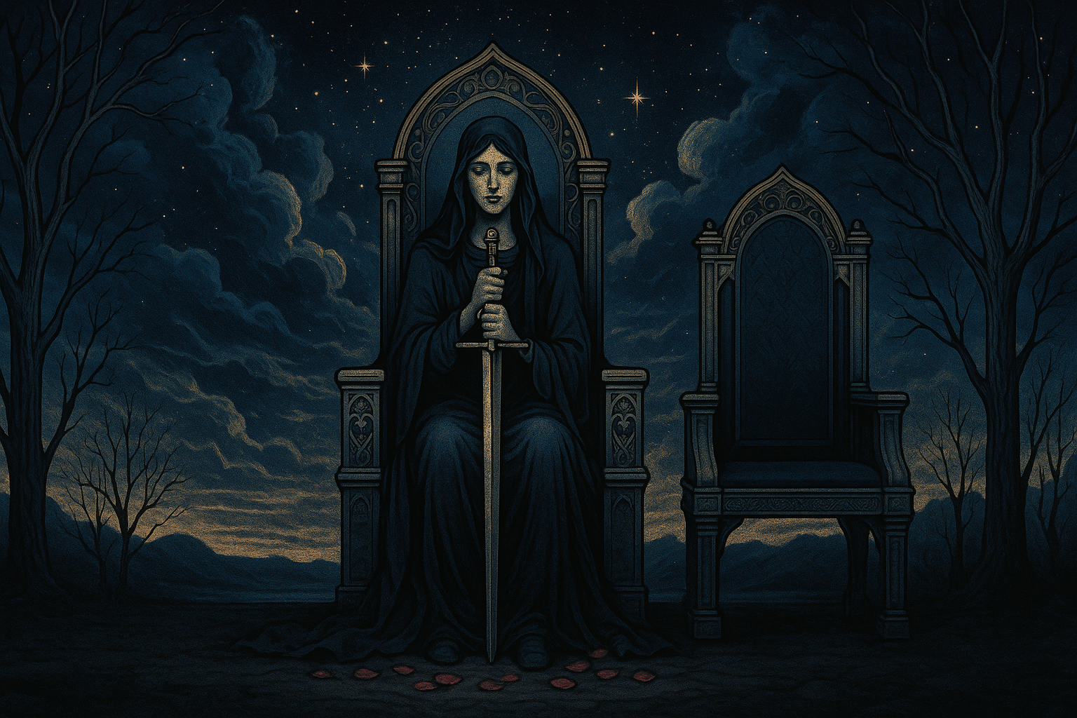 Queen of Swords in a Love Reading — Independence and Emotional Walls
